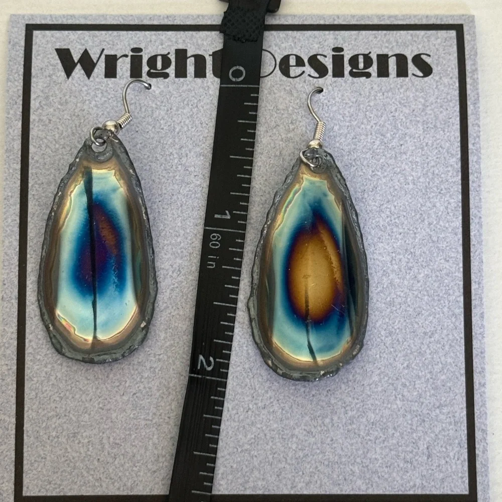 Unique Handcrafted Steel Earrings 2 inch approx - Picture 4 of 7